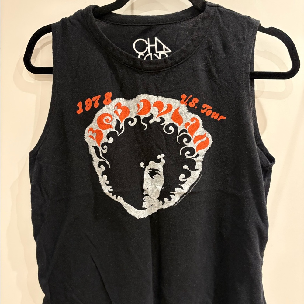 Chaser Bob Dylan - Vintage 1978 US Tour  Black Tank Top Size Large